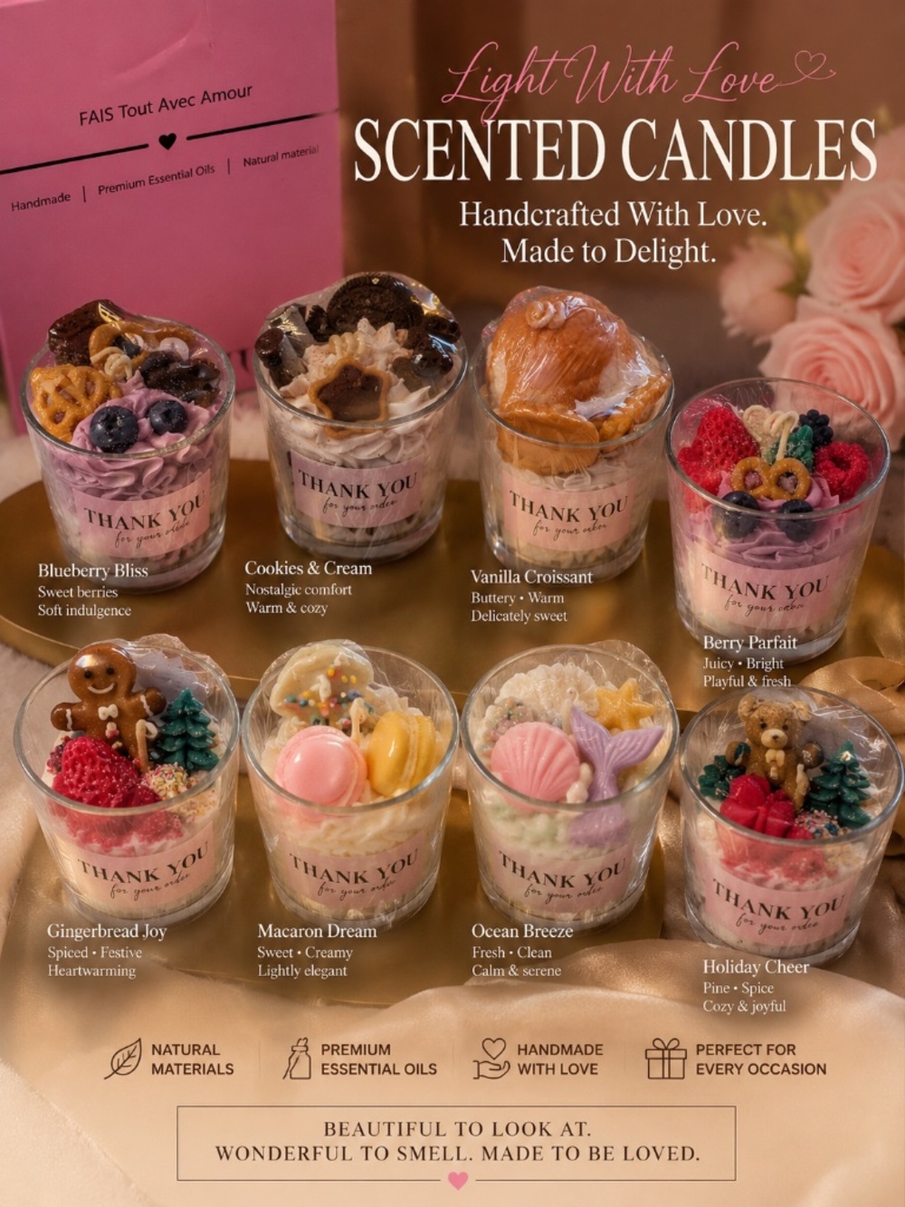 BOGO SALE! CAKE SCENTED CANDLES 8 DIFFERENT SCENTS WITH GIFT BOX